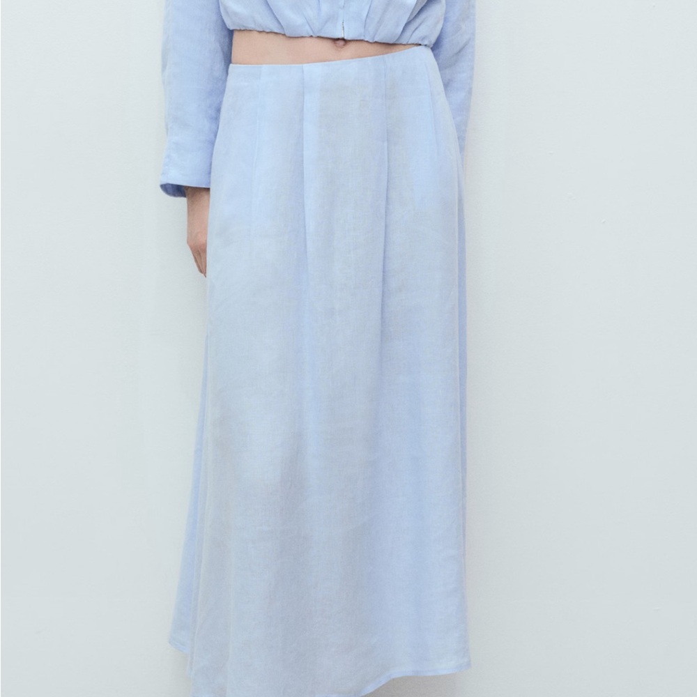 Mango Light Blue Maxi Skirt